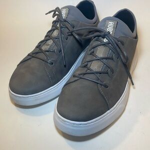 Samuel Hubbard Gray Leather Sneakers Memory Foam Inner Sock Comfort Shoes 9 M